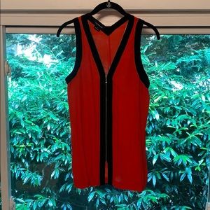 Trouvé red with black and zip tank
